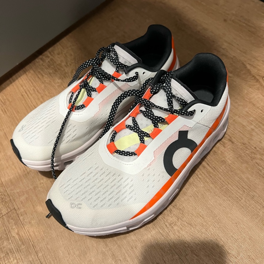 On Running Women's White & Orange Low-Profile Running Sneakers